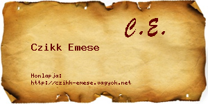 Czikk Emese névjegykártya